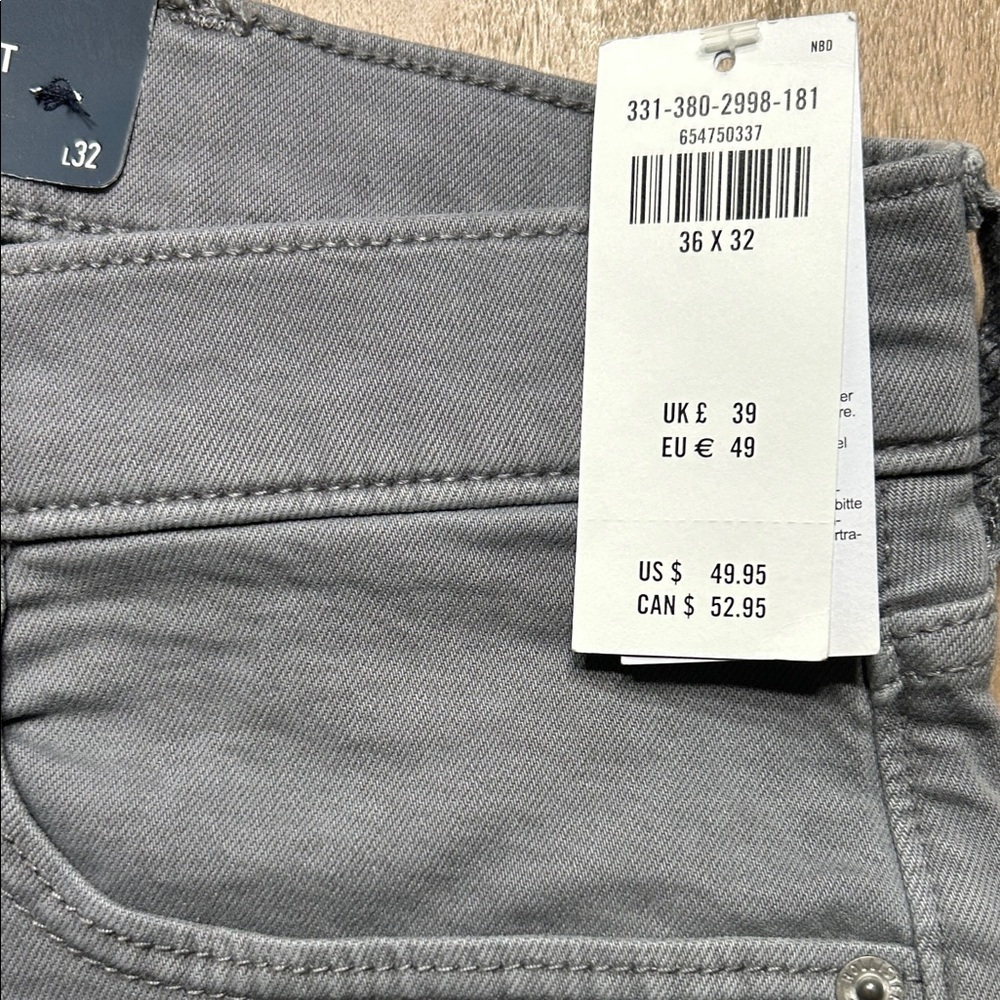 Hollister Men's Slim Straight Jeans in Cool Gray 36x32 - Picture 4 of 6